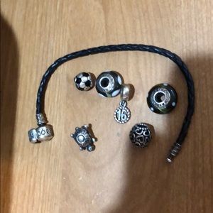 Pandora bracelet and charms